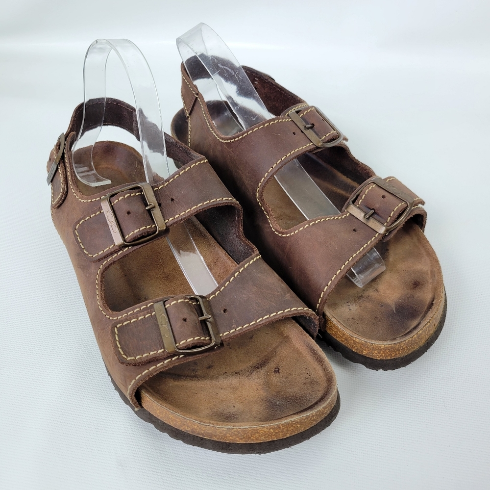 OP Cabo Leather Cork 2 Straps Mens Sandals Sz 12